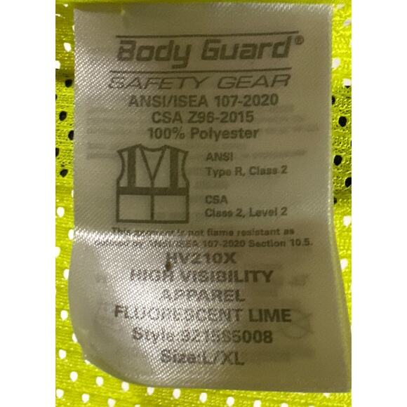 Body Guard Safety Gear Safety Vest Size L/XL - Picture 7 of 9